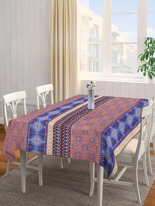 Arrabi Multi Indian Cotton Blend 8 SEATER Table Cover (215 X 150 cm)
