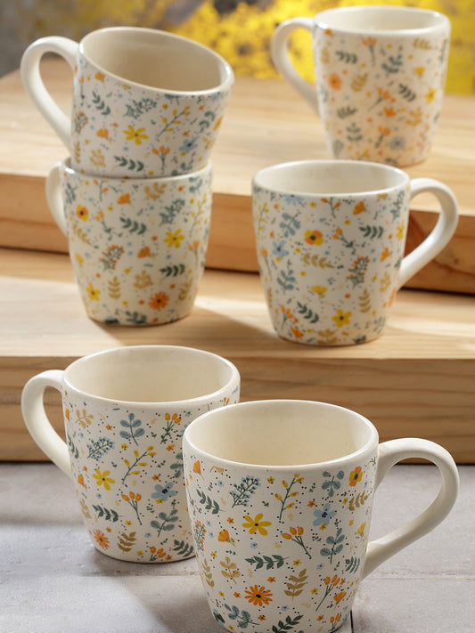 Handcrafted Stoneware Leaf Tea set (Set of 6)