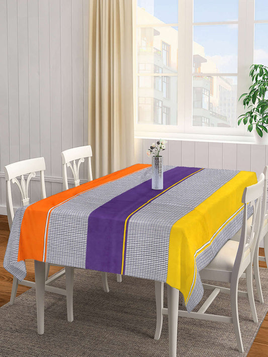 Arrabi Multi Stripes Cotton Blend 8 SEATER Table Cover (225 X 150 cm)
