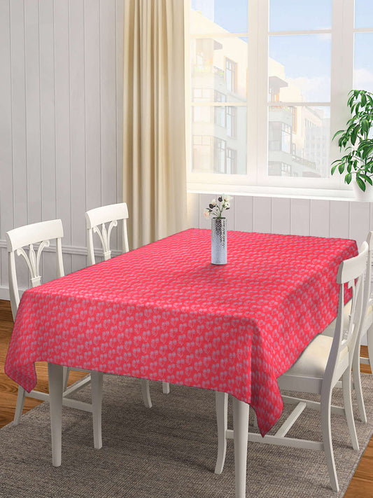 Arrabi Red Leaf 100% Handwoven Cotton 8 SEATER Table Cover (220 x 150 cm)