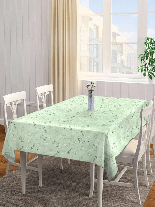 Arrabi Green Leaf Cotton Blend 6 SEATER Table Cover (180 x 130 cm)