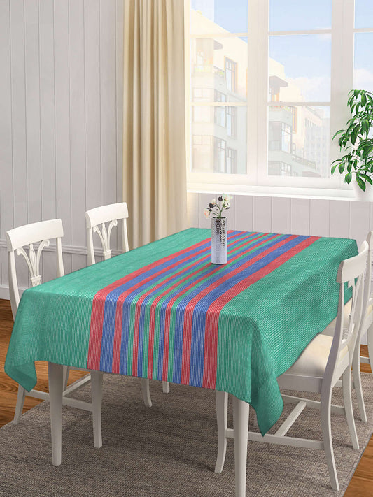 Arrabi Multi Striped 100% Handwoven Cotton 8 SEATER Table Cover (220 x 150 cm)