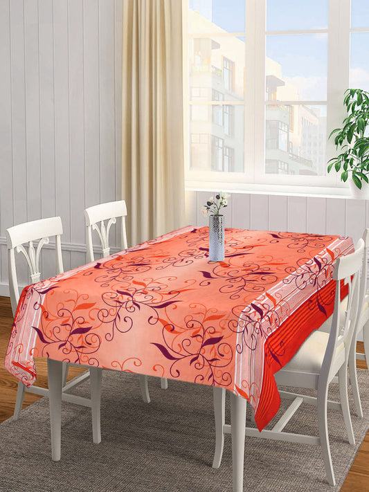 Arrabi Orange Indian Cotton Blend 8 SEATER Table Cover (225 X 150 cm)