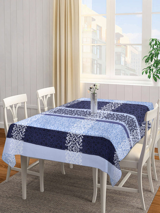 Arrabi Blue Indian Cotton Blend 8 SEATER Table Cover (225 X 150 cm)