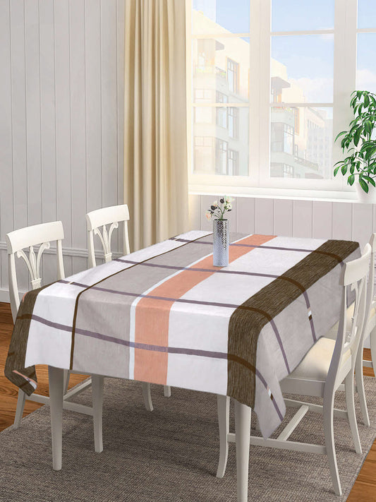 Arrabi Multi Checks Cotton Blend 8 SEATER Table Cover (225 X 150 cm)