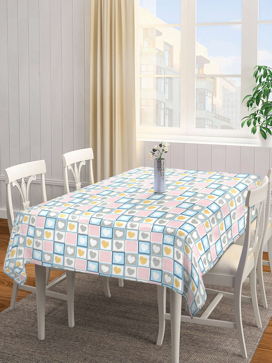 Arrabi Multi Goemetric Cotton Blend 6 SEATER Table Cover (180 x 130 cm)