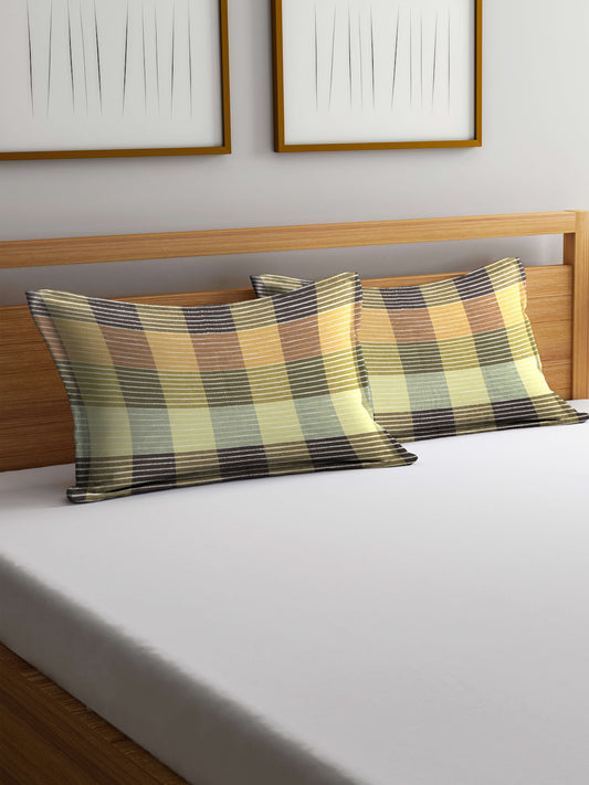 Arrabi Multi Geometric Handwoven Cotton Set of 2 Pillow Covers (70 x 45 cm)
