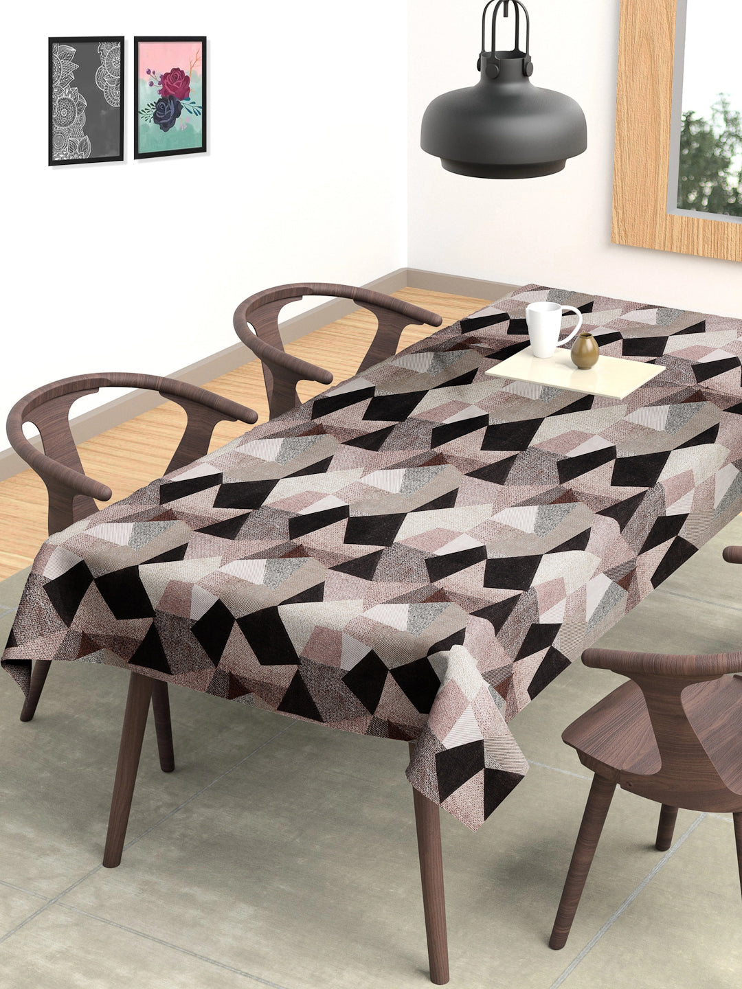 Arrabi Multi Geometric Cotton Blend 6 SEATER Table Cover (180 x 130 cm)