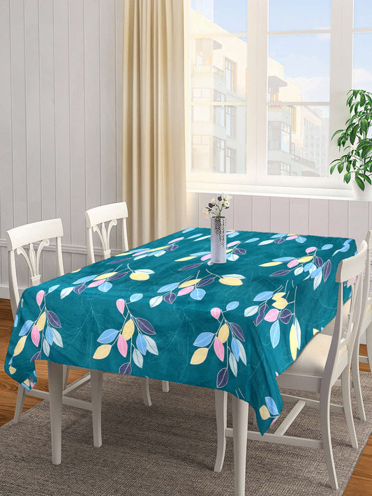 Arrabi Green Leaf Cotton Blend 6 SEATER Table Cover (180 X 130 cm)