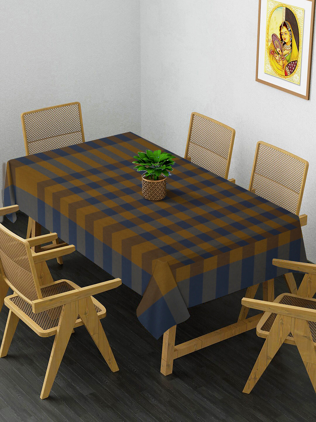 Arrabi Multi Geometric 100% Handwoven Cotton 8 SEATER Table Cover (225 x 150 cm)