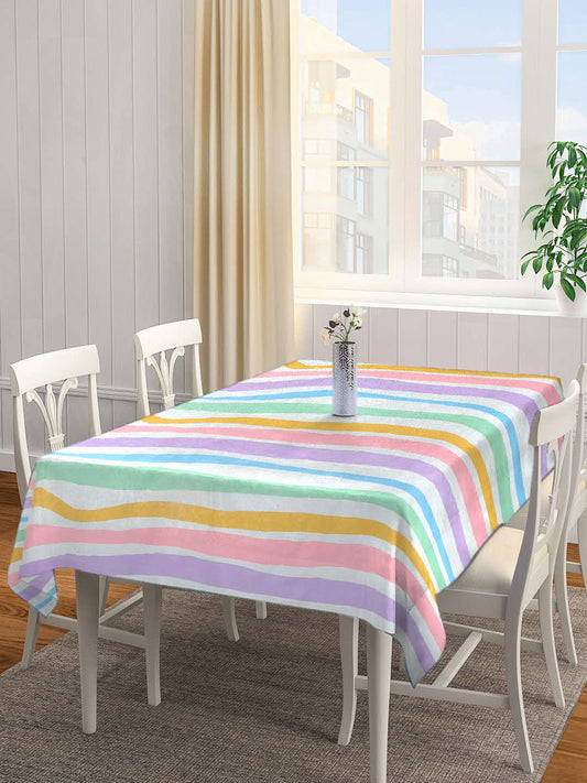 Arrabi Multi Striped Cotton Blend 8 SEATER Table Cover (215 x 150 cm)
