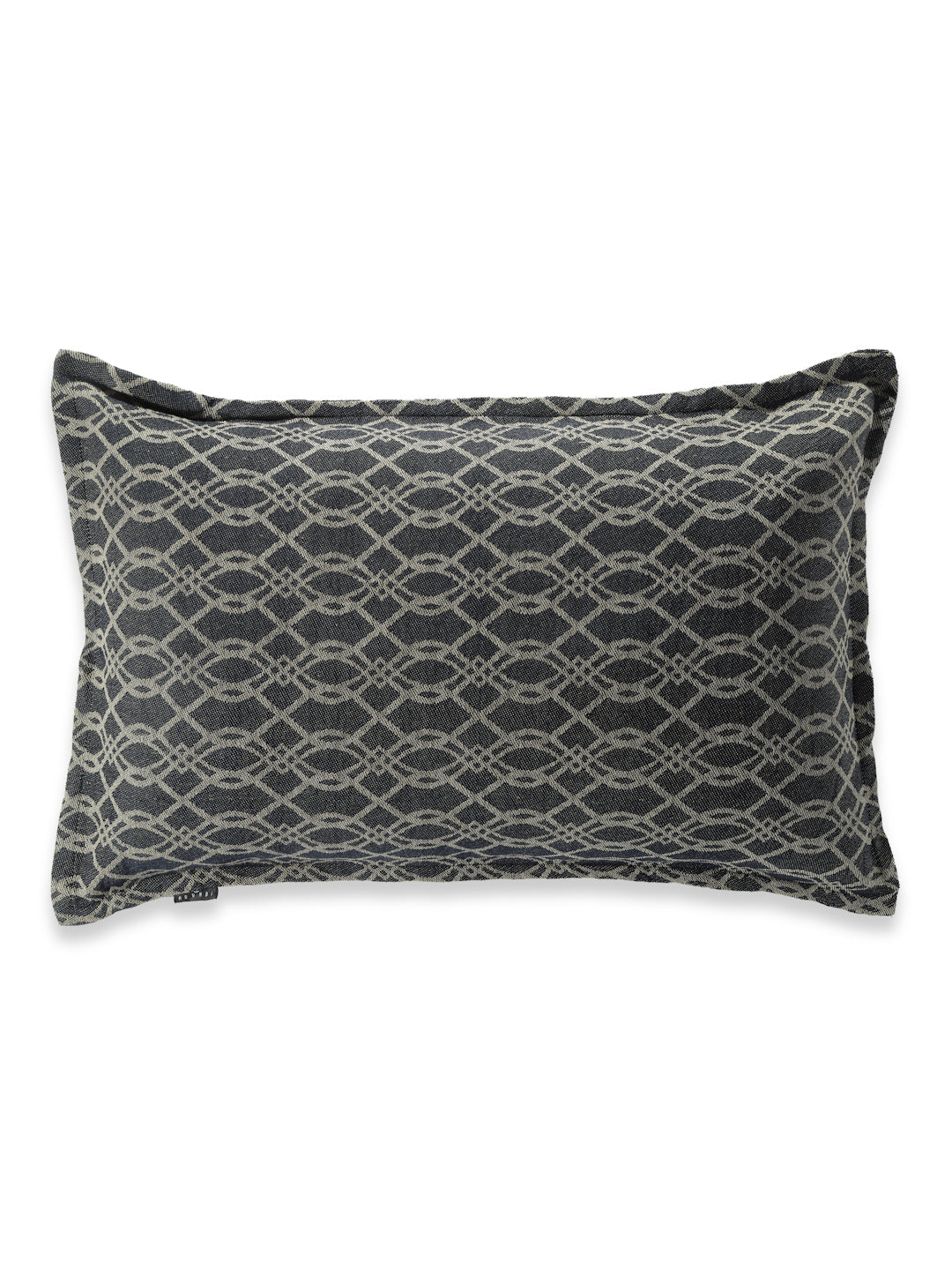 Arrabi Grey Geometric Handwoven Cotton Set of 2 Pillow Covers (70 x 45 cm)
