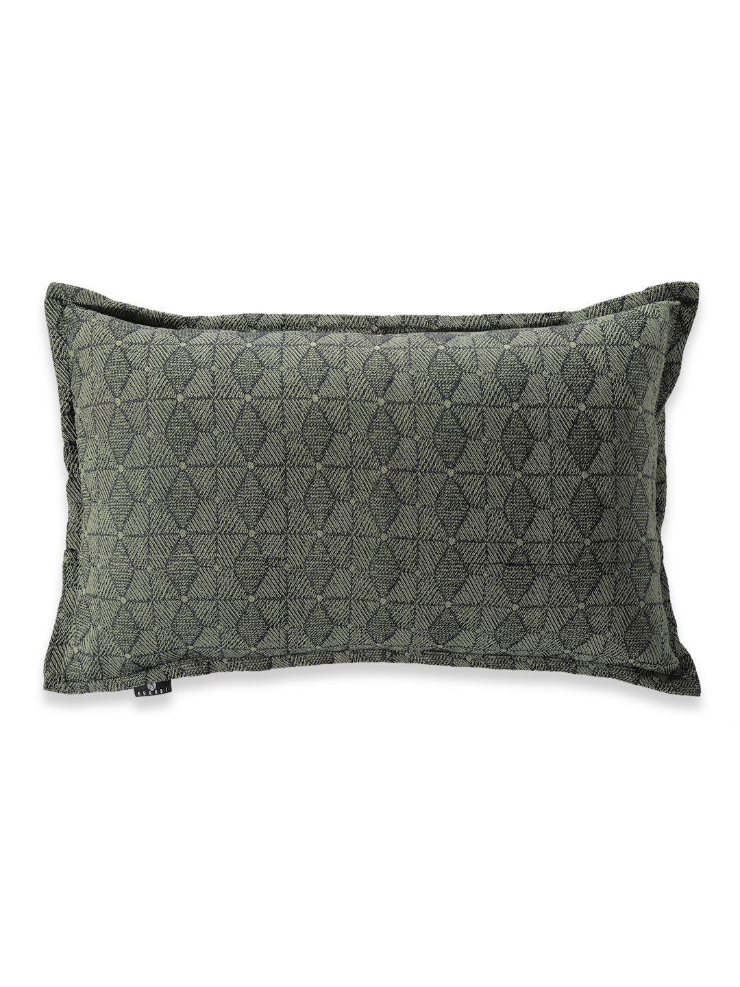 Arrabi Grey Geometric Handwoven Cotton Set of 2 Pillow Covers (70 x 45 cm)