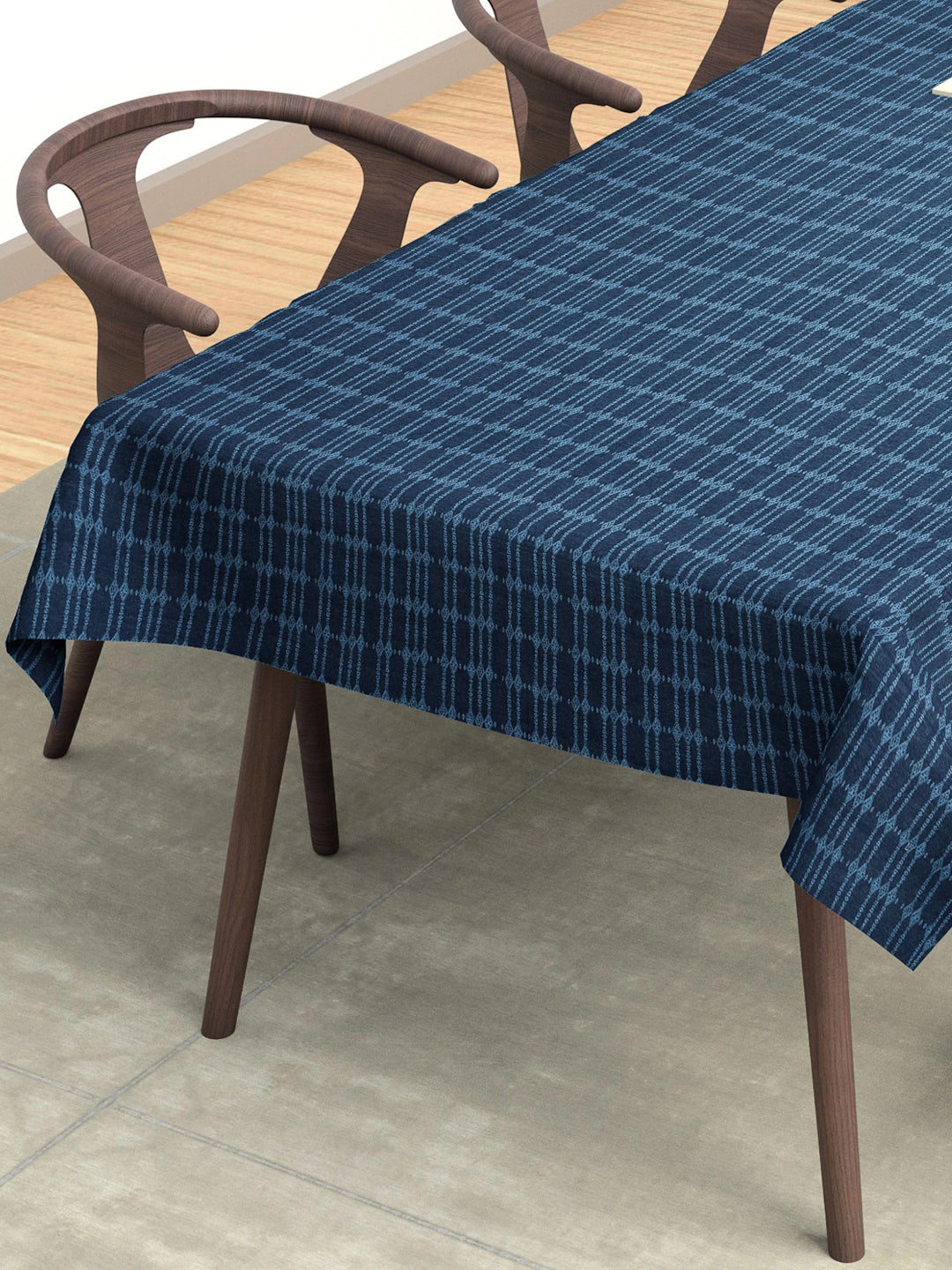 Arrabi Blue Striped 100% Handwoven Cotton 8 SEATER Table Cover (225 x 150 cm)