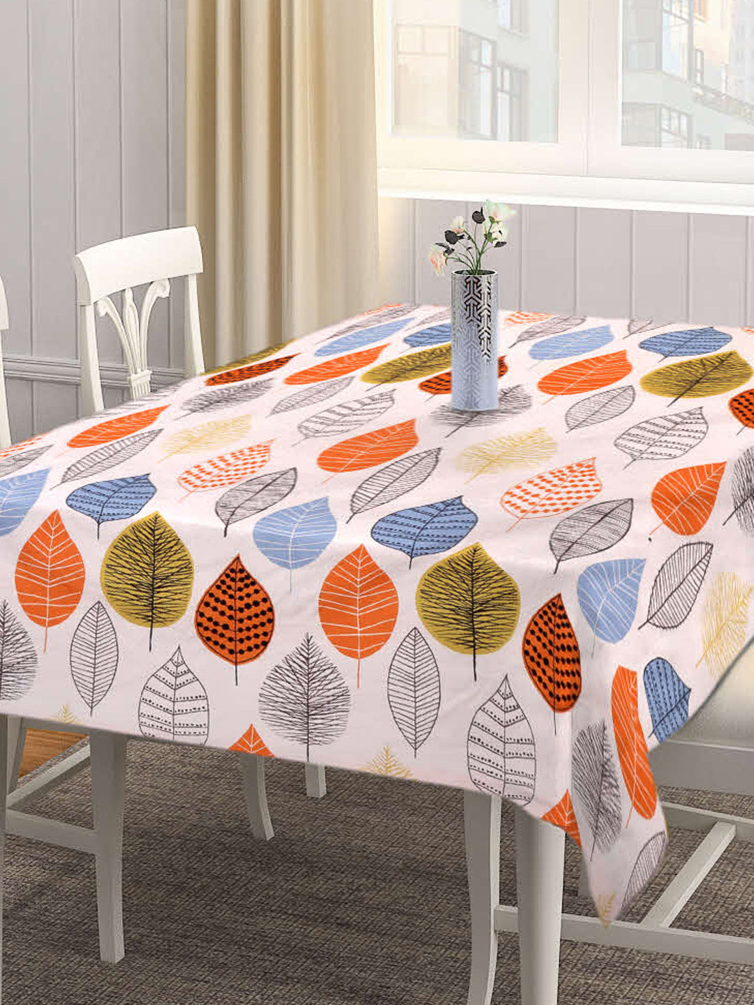 Arrabi Peach Leaf Cotton Blend 8 SEATER Table Cover (215 X 150 cm)