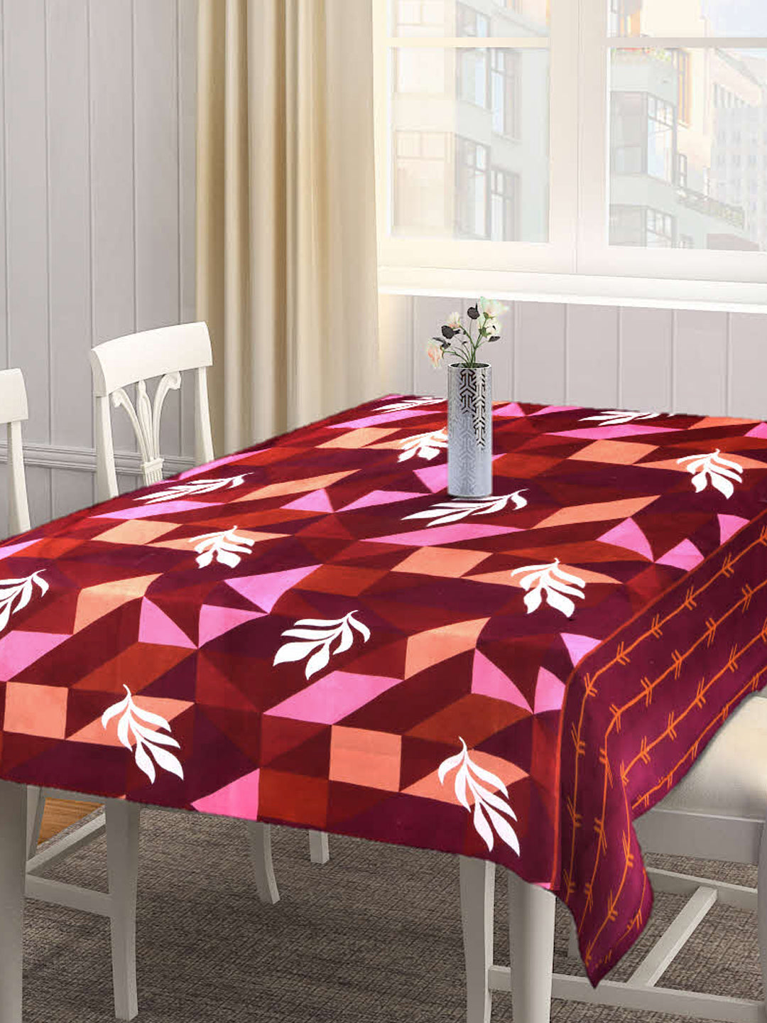 Arrabi Multi Graphic Cotton Blend 6 SEATER Table Cover (180 X 130 cm)