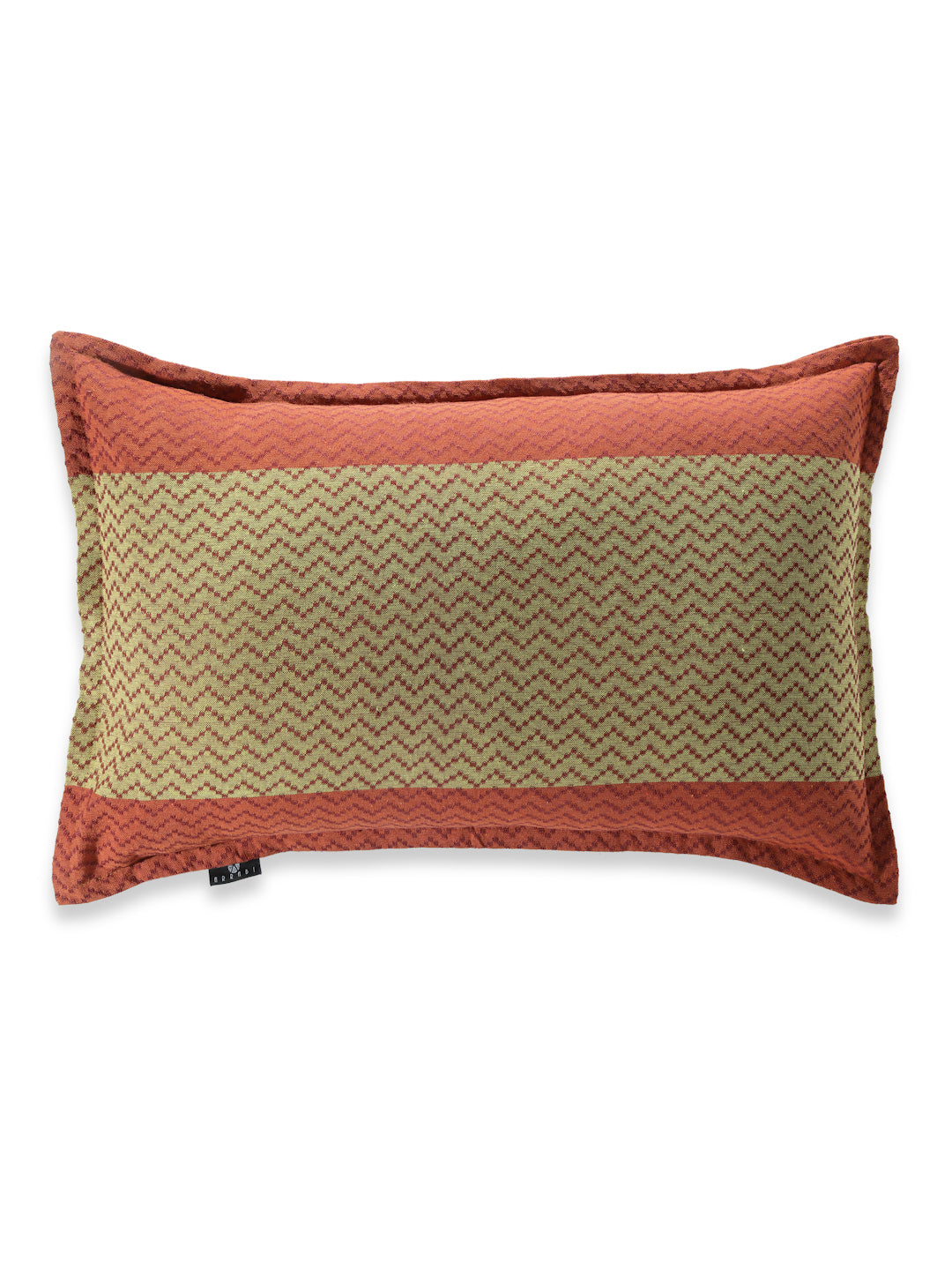 Arrabi Red Geometric Handwoven Cotton Set of 2 Pillow Covers (70 x 45 cm)