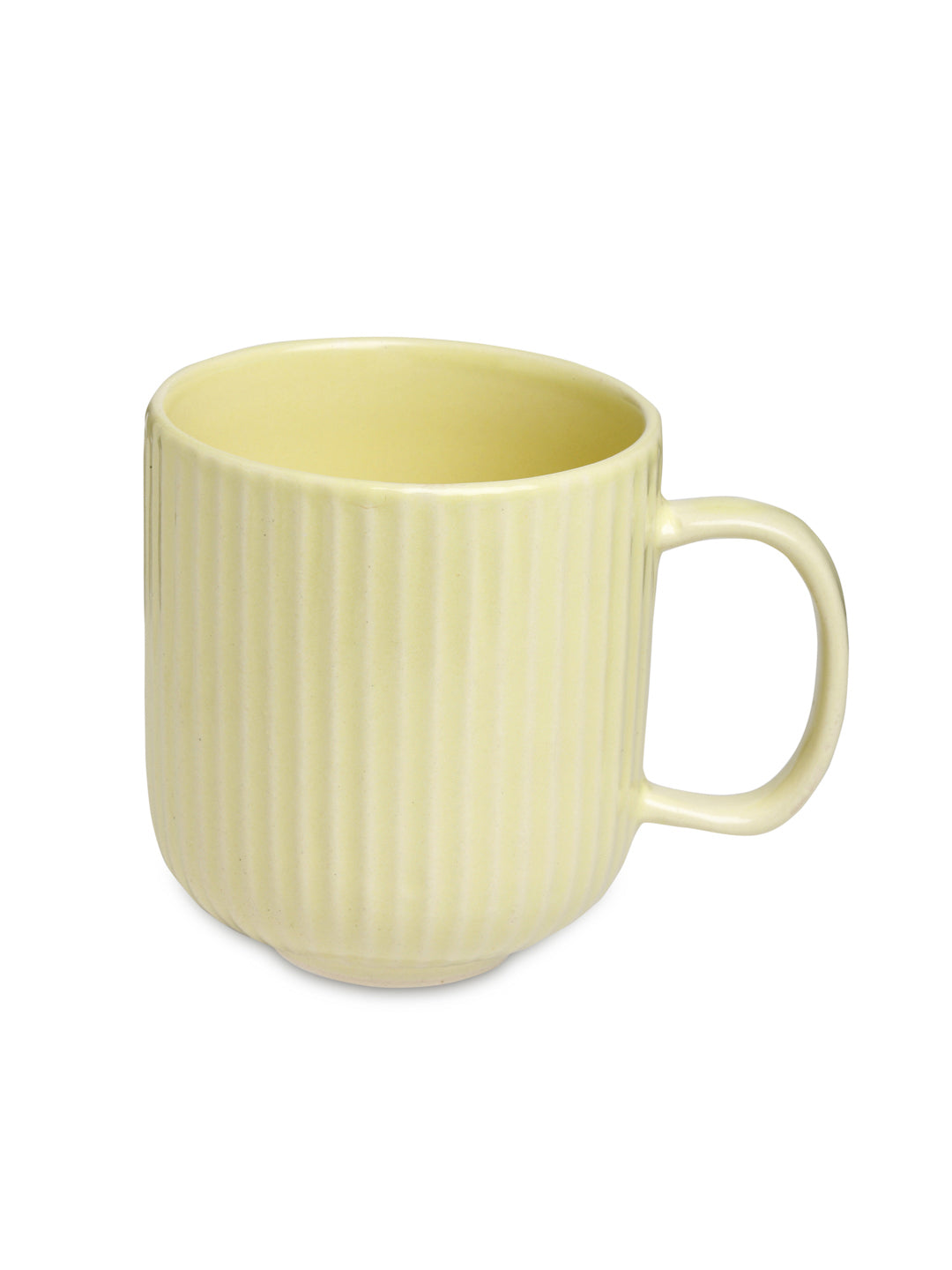 Stripped Set of 2 Ceramic Mugs With Tray