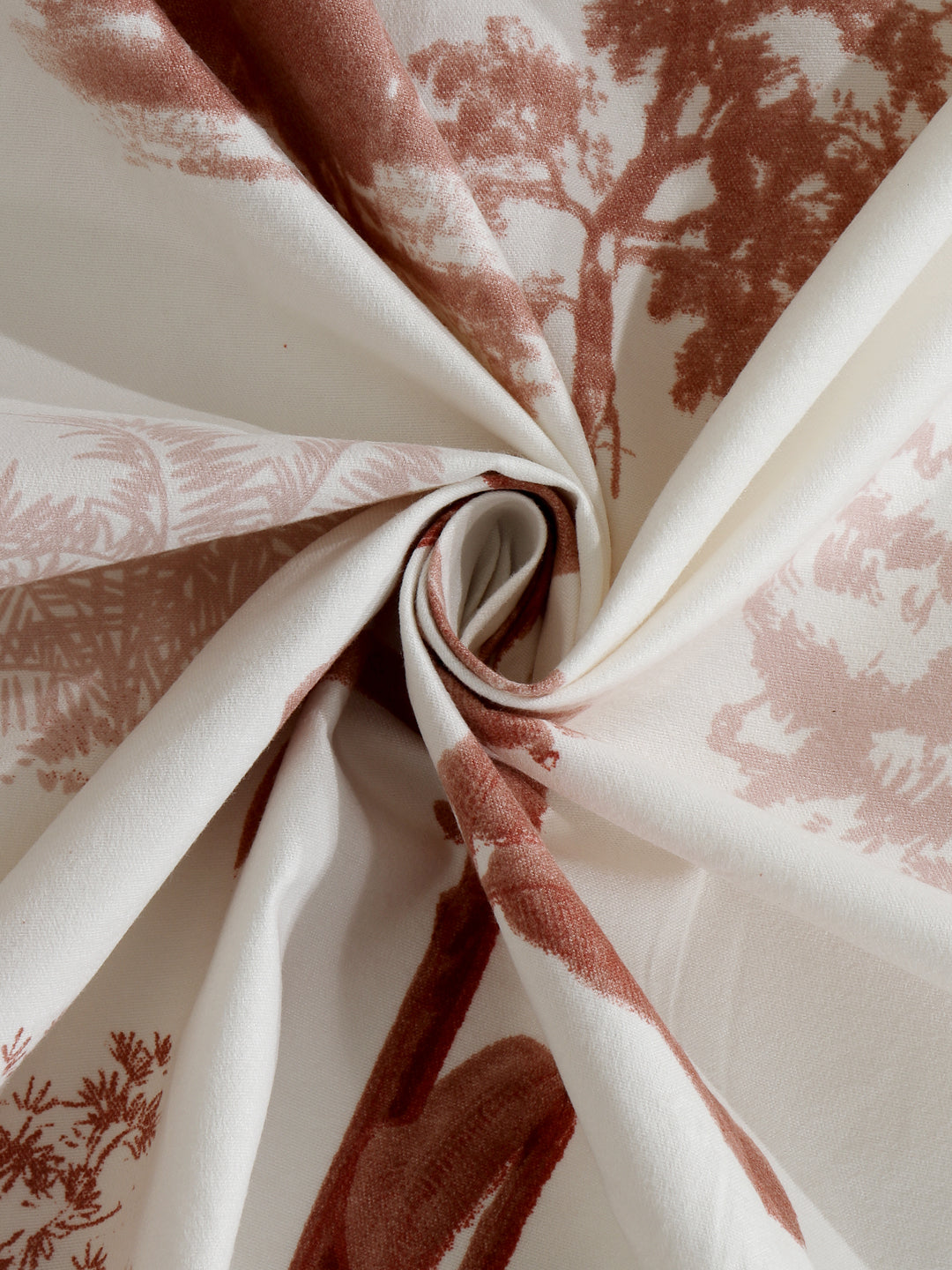 Arrabi Cream Leaf Cotton Blend 8 SEATER Table Cover (215 x 150 cm)