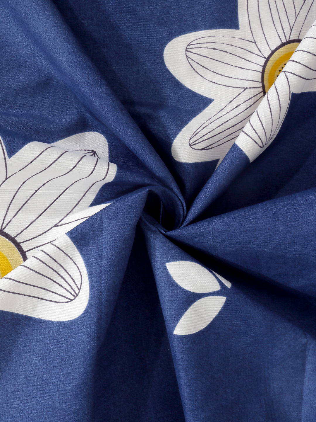 Arrabi Blue Floral Cotton Blend 8 SEATER Table Cover (215 x 150 cm)