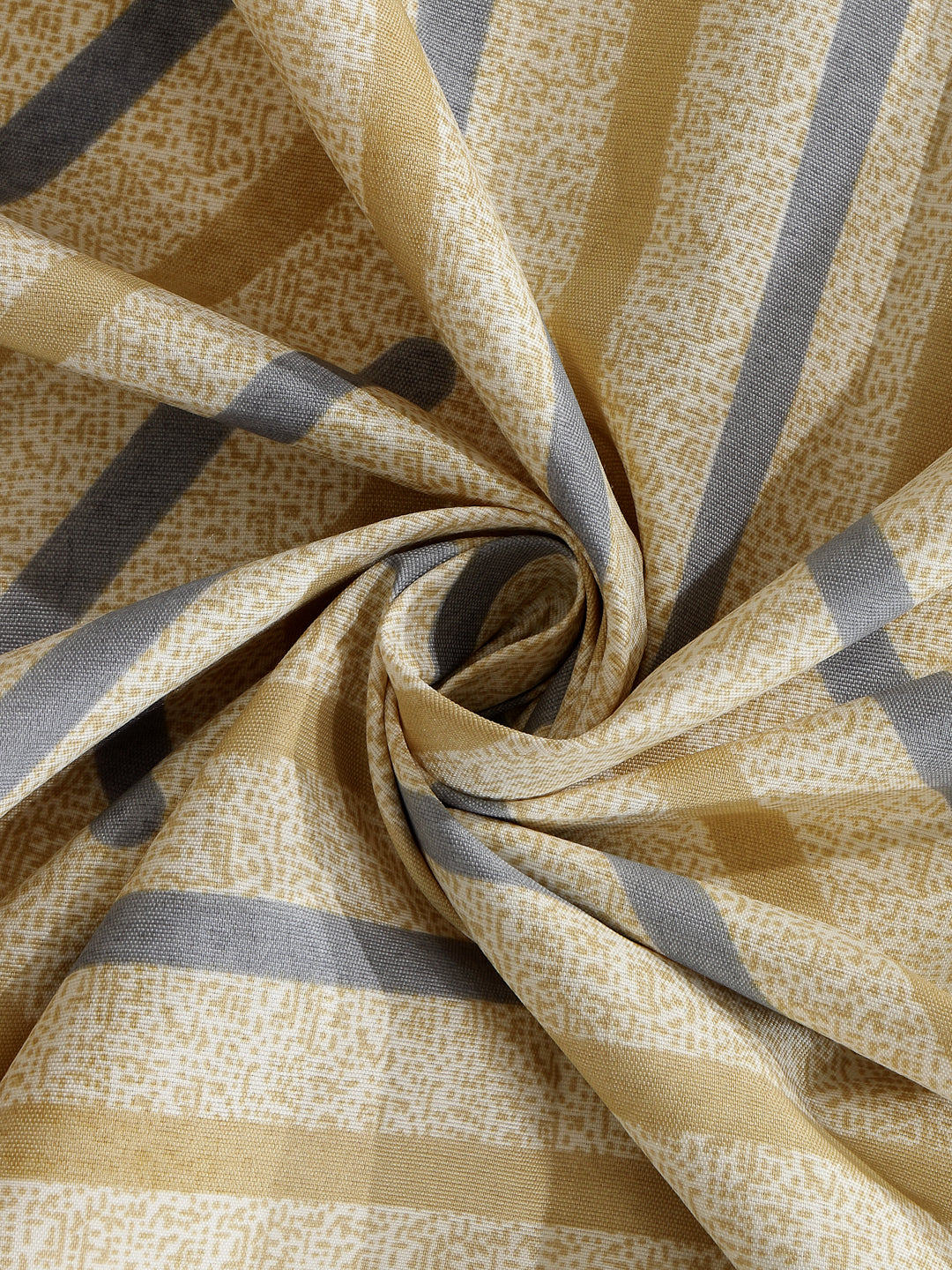 Arrabi Beige Striped Cotton Blend 8 SEATER Table Cover (215 x 150 cm)