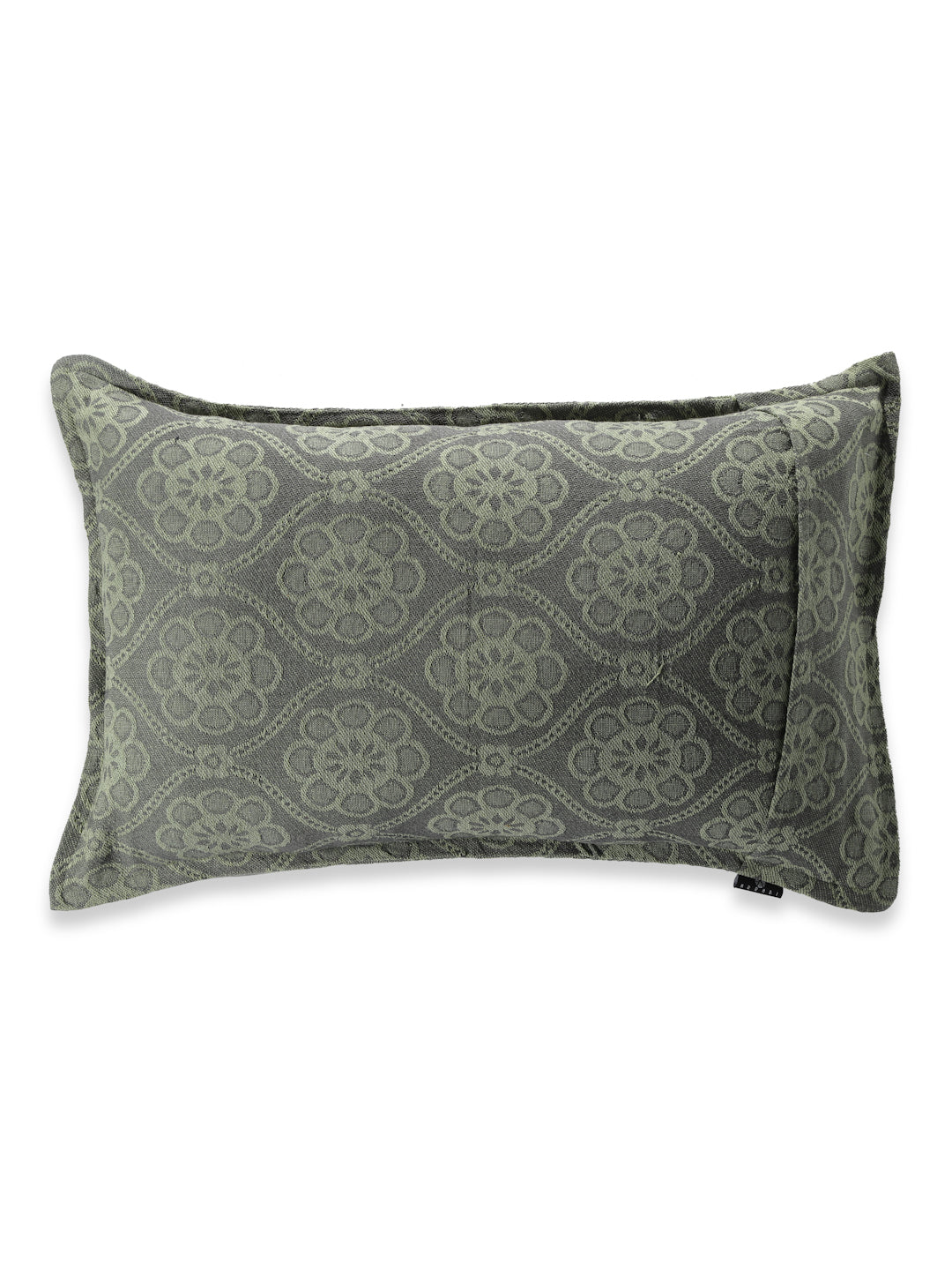 Arrabi Beige Floral Handwoven Cotton Set of 2 Pillow Covers (70 x 45 cm)