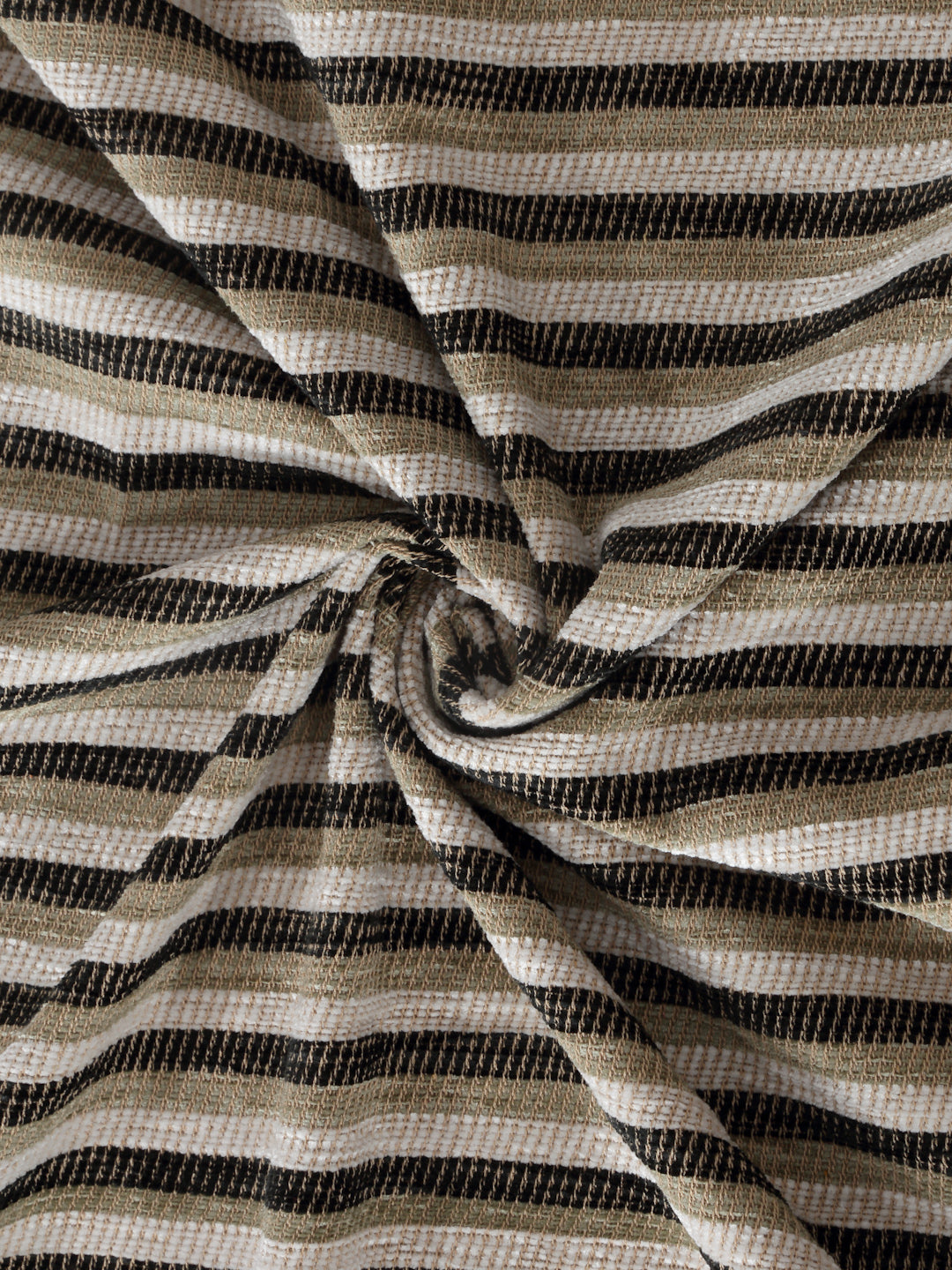 Arrabi Beige Striped Handwoven Cotton Single Size Bedsheet with 1 Pillow Cover (215 x 150 cm)