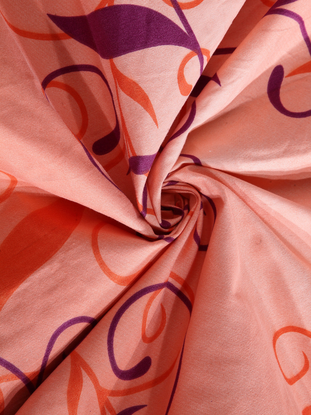 Arrabi Orange Indian TC Cotton Blend King Size Bookfold Bedsheet with 2 Pillow Covers (250 X 215 cm)