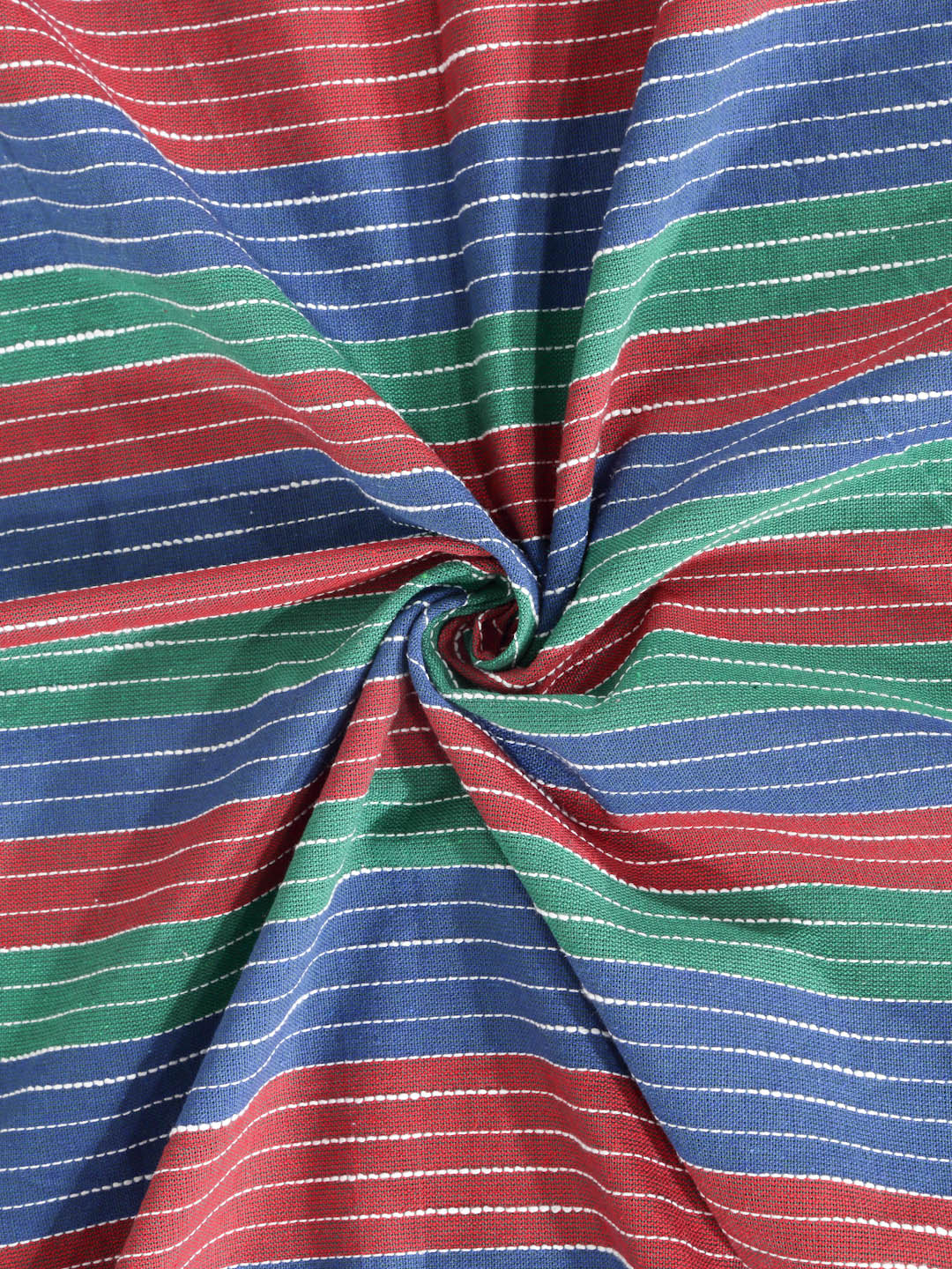 Arrabi Multi Stripes Handwoven Cotton Super King Size Bedsheet with 2 Pillow Covers (270 X 270 cm)