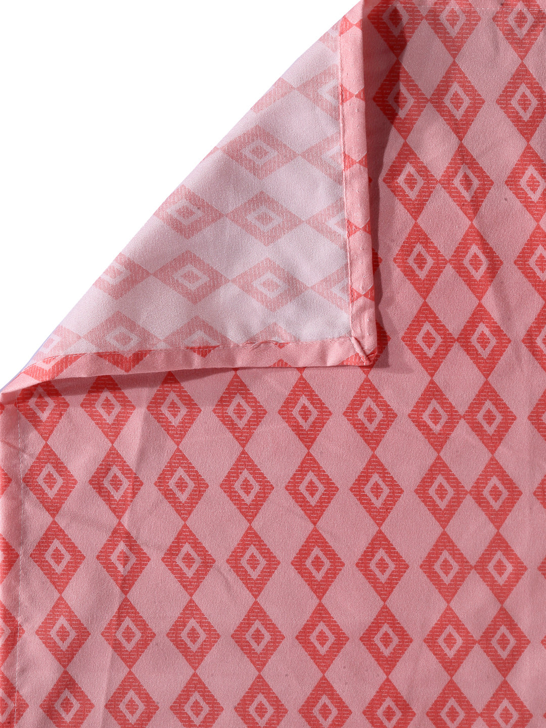 Arrabi Orange Geometric Cotton Blend 8 SEATER Table Cover (225 X 150 cm)