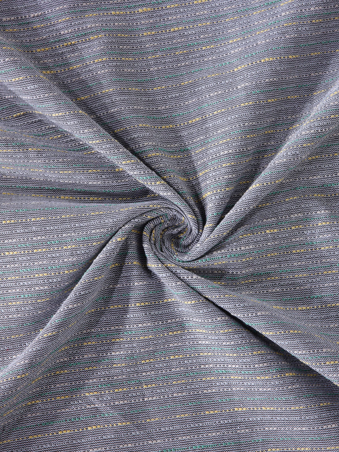 Arrabi Grey Stripes Handwoven Cotton Single Size Bedsheet with 1 Pillow Cover (230 x 150 cm)