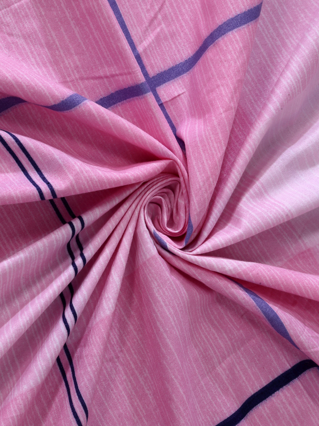 Arrabi Pink Geometric TC Cotton Blend Single Size Bedsheet with 1 Pillow Cover (215 x 150 cm)