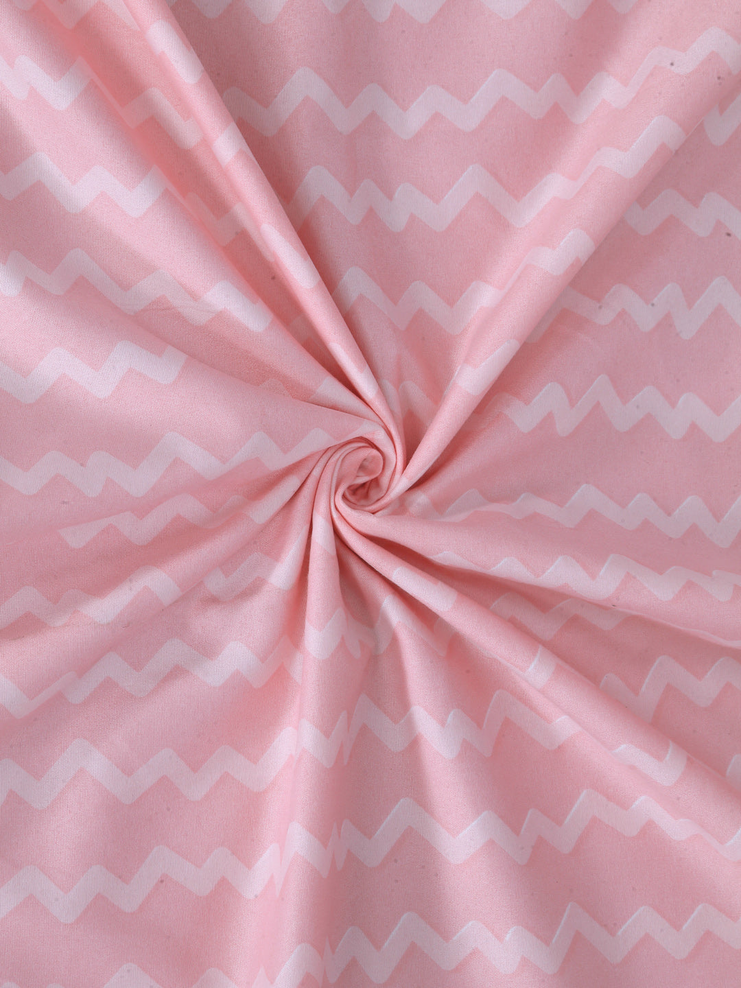 Arrabi Pink Stripes TC Cotton Blend Single Size Fitted Bedsheet with 1 Pillow Cover (215 X 150 cm)
