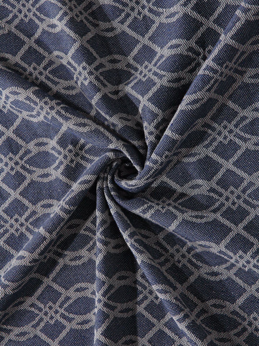 Arrabi Black Geometric Handwoven Cotton Single Size Bedsheet with 1 Pillow Cover (225 x 150 cm)