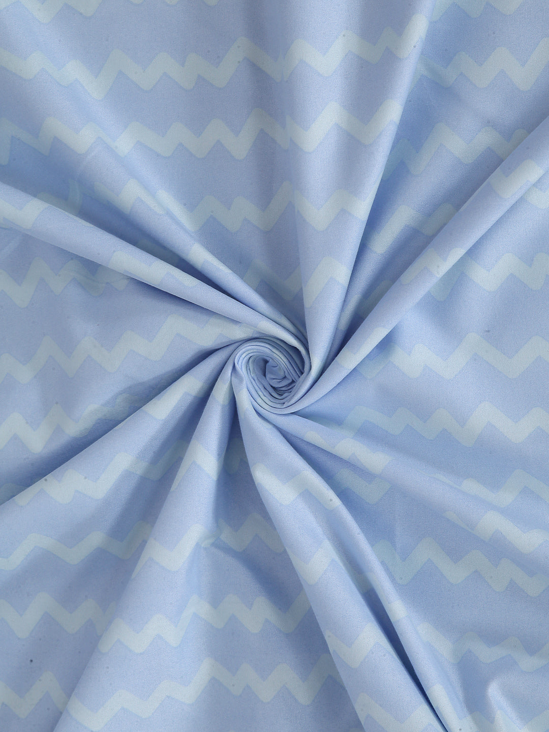Arrabi Blue Striped TC Cotton Blend Single Size Bedsheet with 1 Pillow Cover (215 x 150 cm)