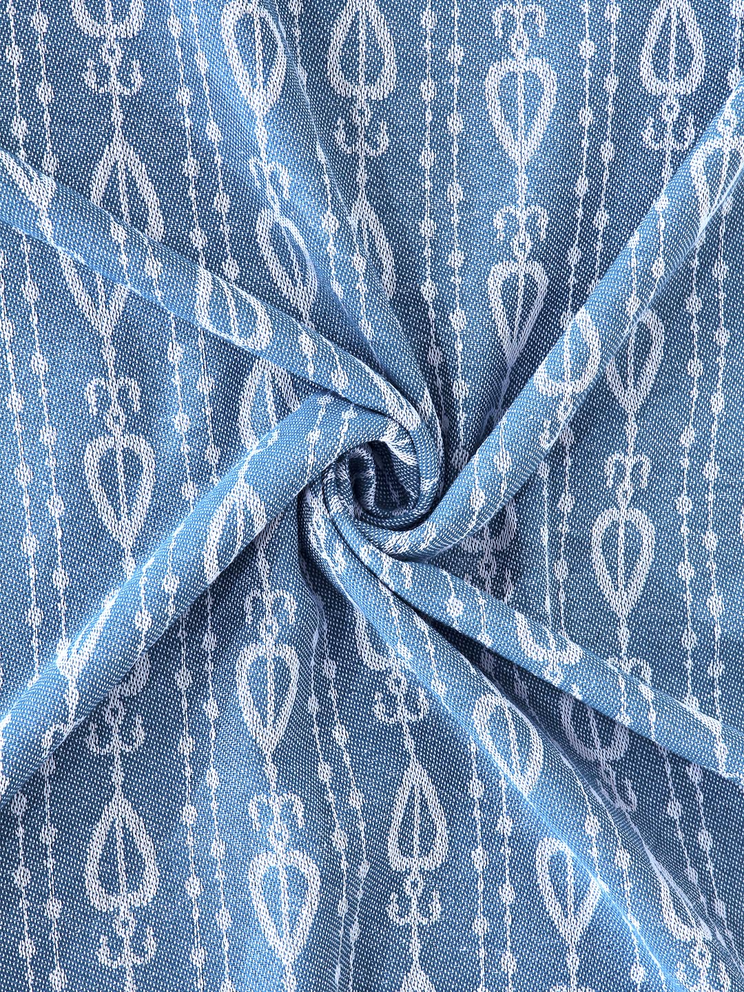 Arrabi Blue Indian Handwoven Cotton Single Size Bedsheet with 1 Pillow Cover (230 x 150 cm)