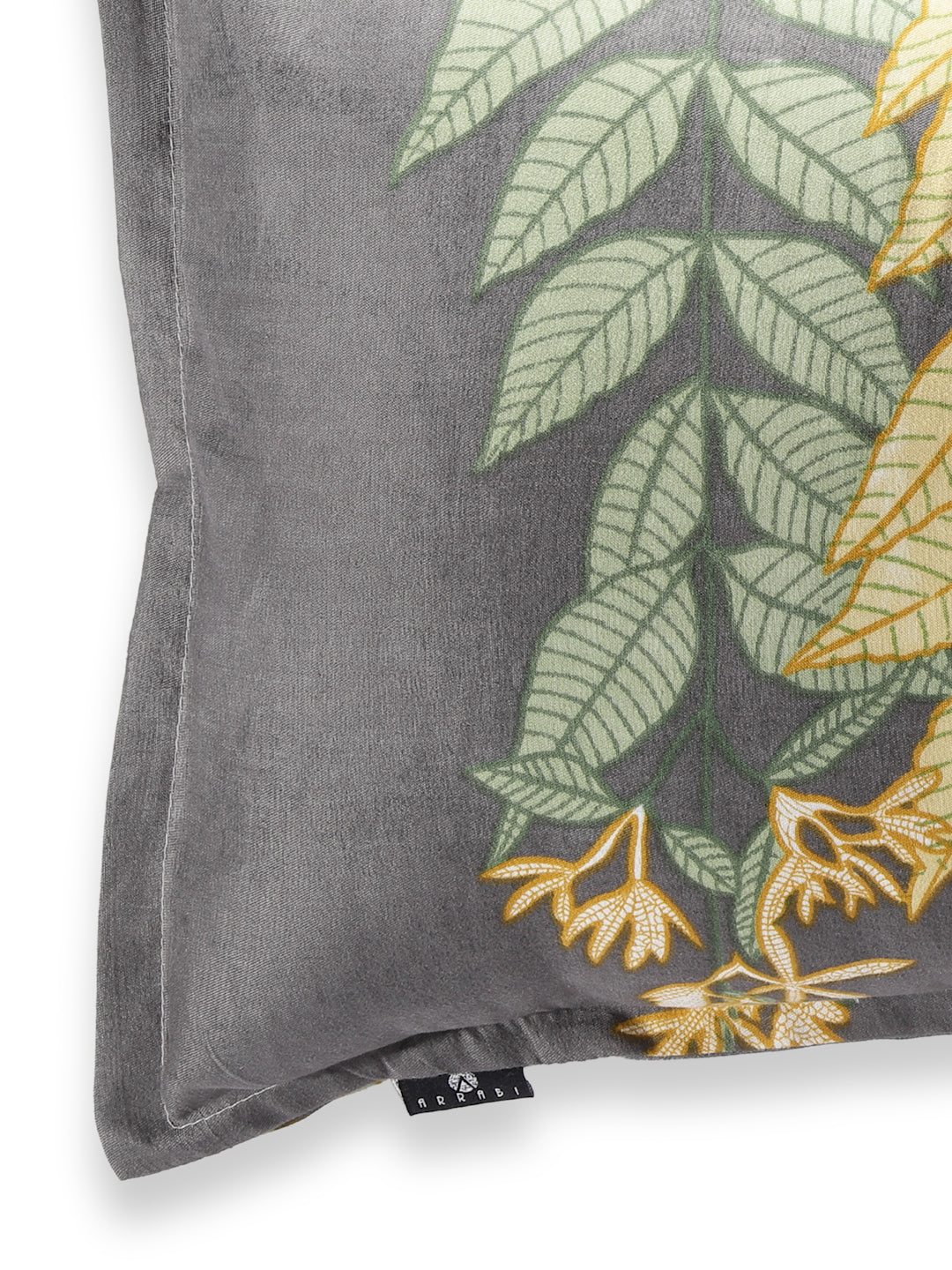 Arrabi Grey Leaf TC Cotton Blend Set of 2 Pillow Covers (70 x 45 cm)