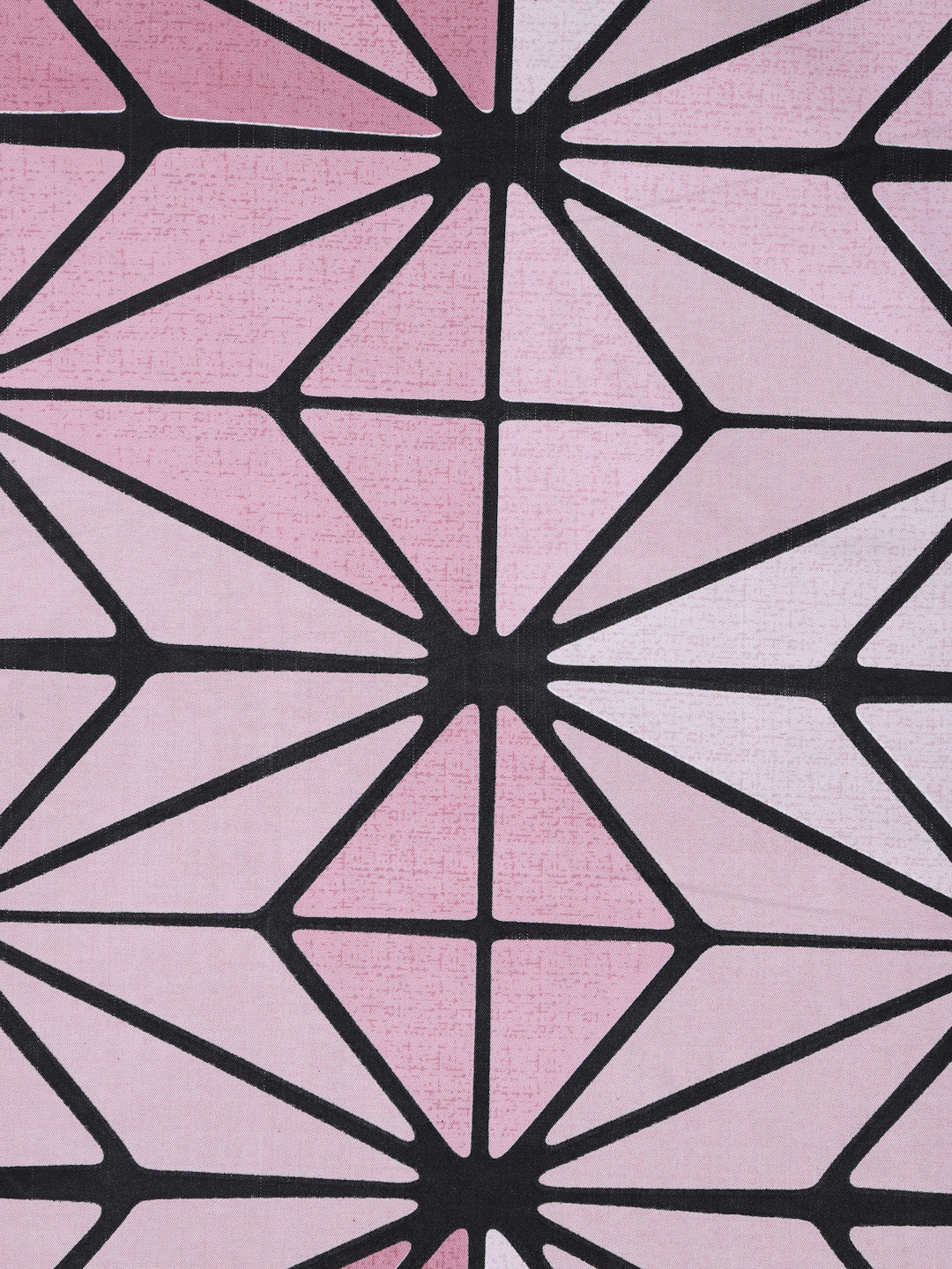 Arrabi Pink Geometric TC Cotton Blend Super King Size Bookfold Bedsheet with 2 Pillow Covers (270 X 260 cm)