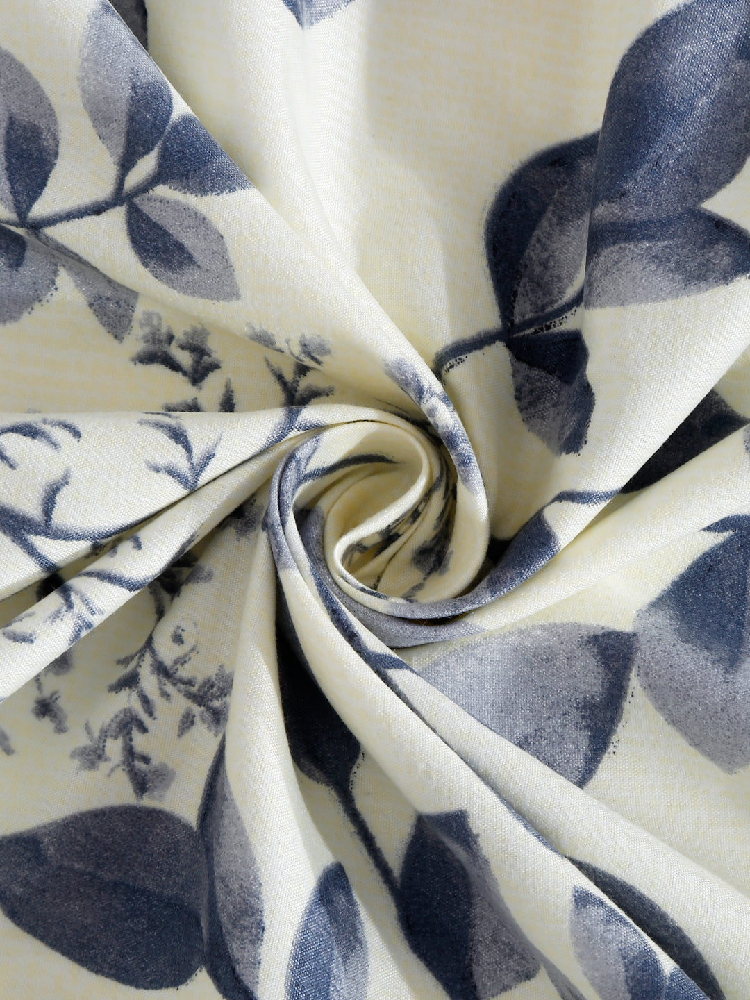 Arrabi Cream Leaf TC Cotton Blend Single Size Bedsheet with 1 Pillow Cover (215 x 150 cm)