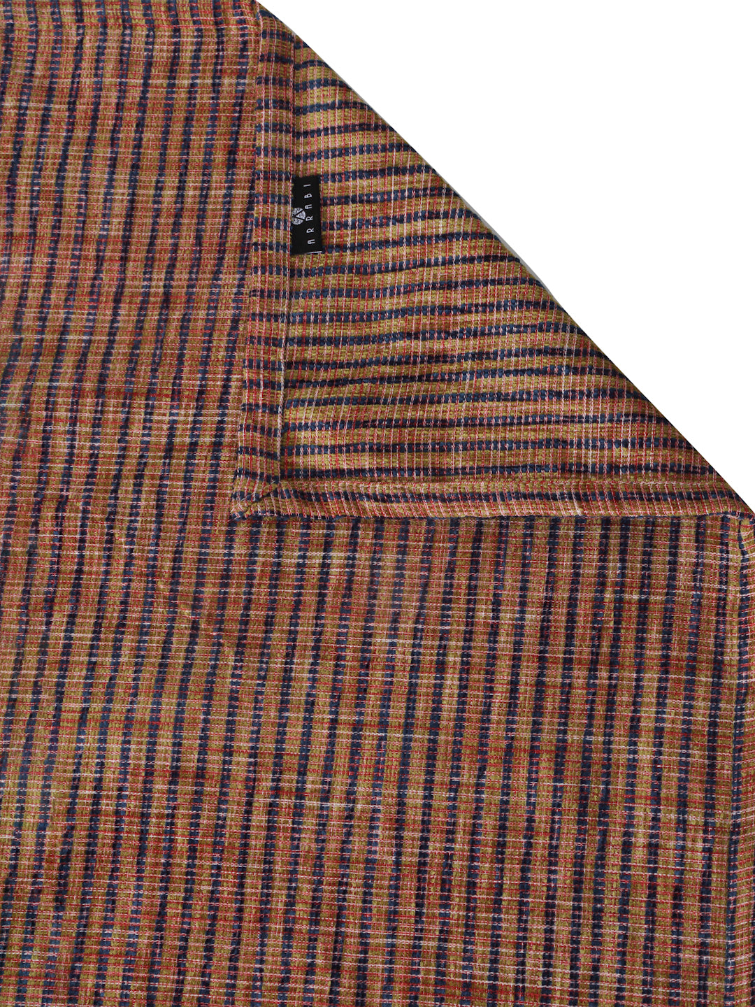 Arrabi Brown Stripes Handwoven Cotton king Size Bedsheet with 2 Pillow Covers (260 X 230 cm)