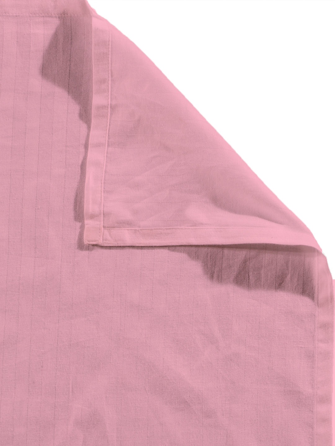 Arrabi Pink Stripes TC Cotton Blend King Size Bookfold Bedsheet with 2 Pillow Covers (250 X 220 cm)