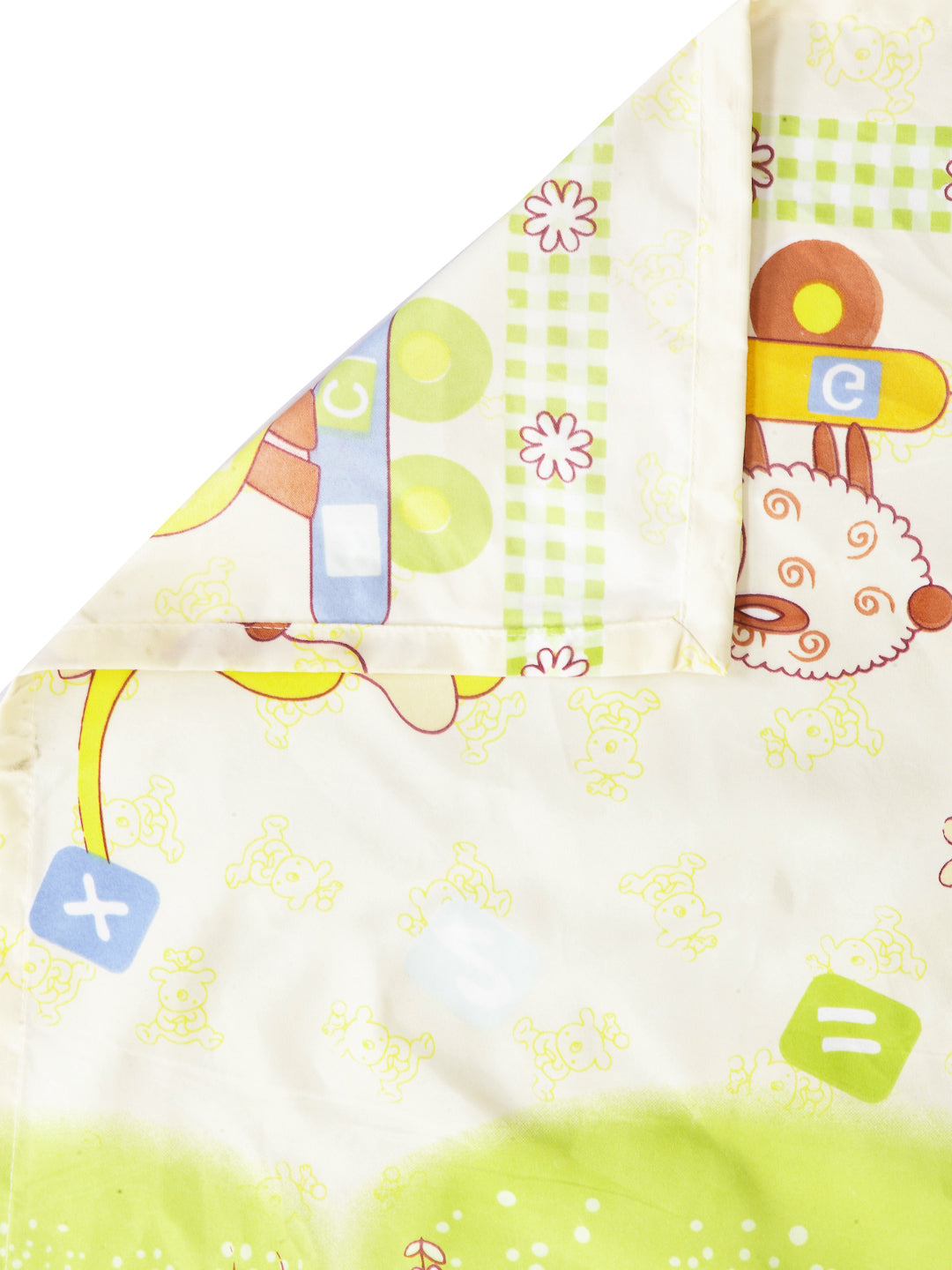 Arrabi Yellow Cartoon TC Cotton Blend King Size Bookfold Bedsheet with 2 Pillow Covers (250 X 220 cm)