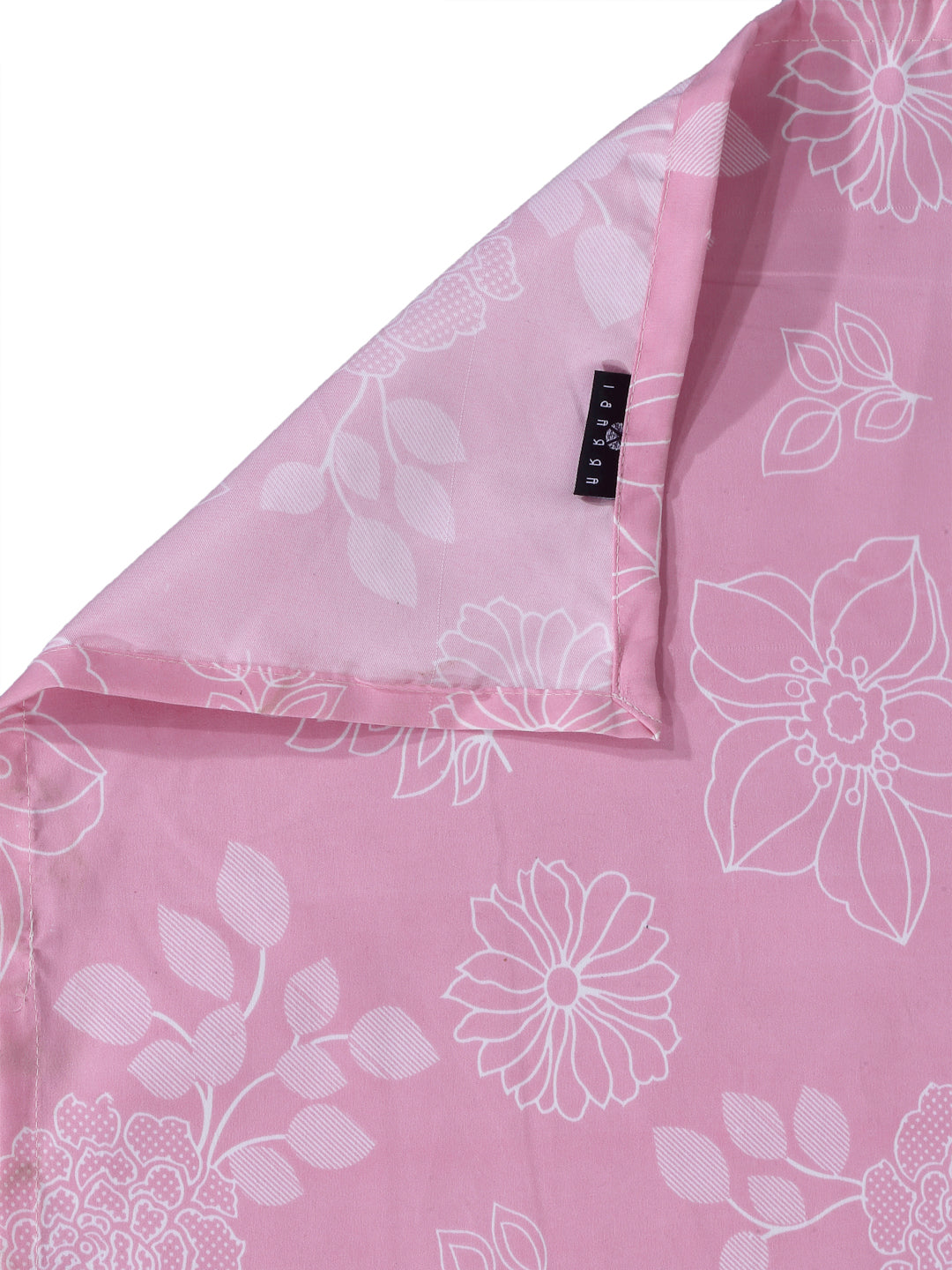 Arrabi Pink Floral TC Cotton Blend King Size Bookfold Bedsheet with 2 Pillow Covers (250 X 220 cm)