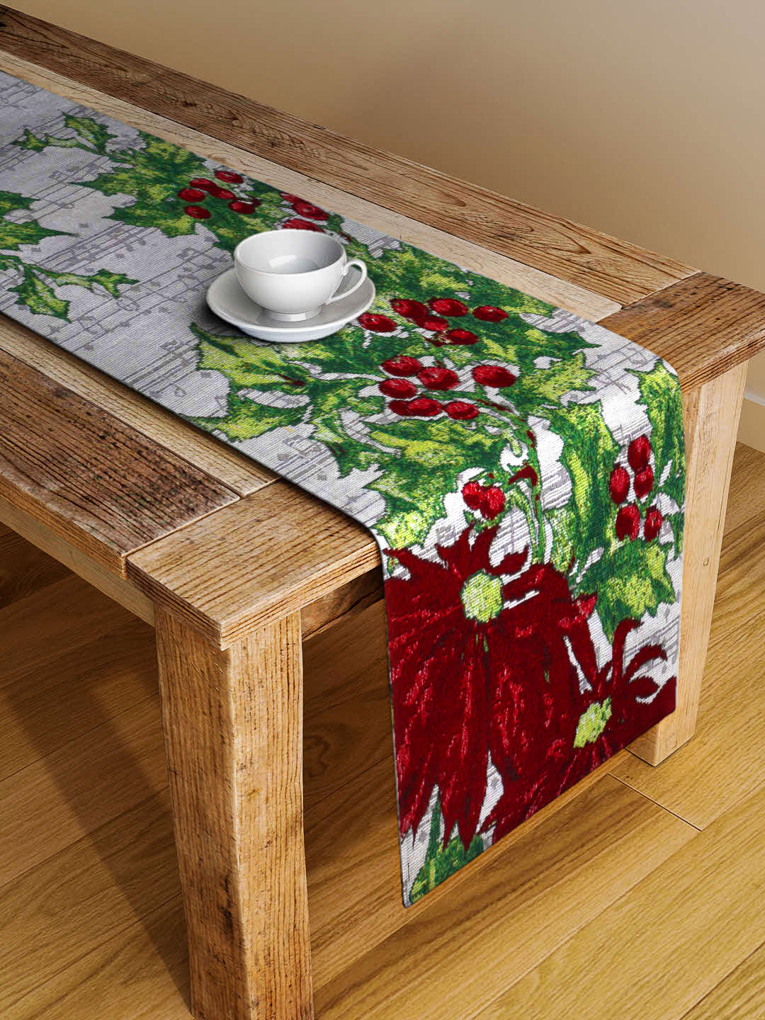 Arrabi Multi Floral Blended Cotton 4 SEATER Table Runner (130 x 33 cm)