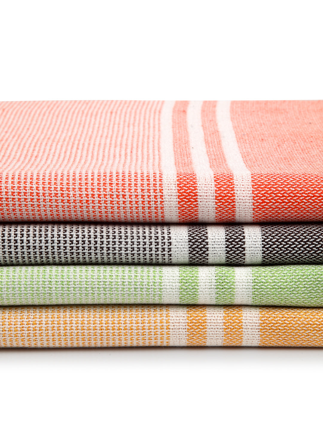 Arrabi Multi Stripes Handwoven Cotton Bath Towel (Set of 4) (150 x 75 cm)