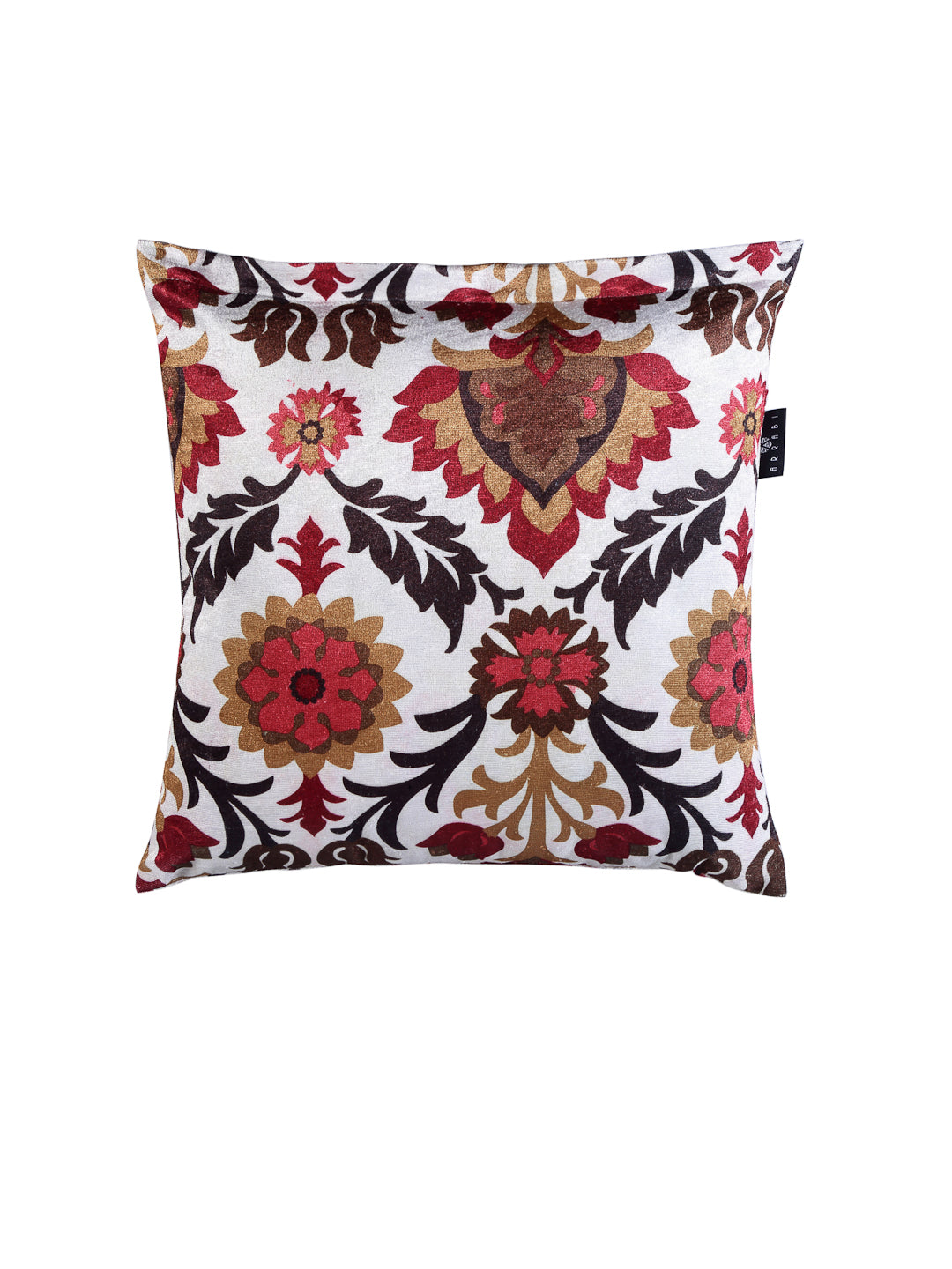 Arrabi Red Leaf TC Chenille Cotton Blend Cushion Covers (Pack of 5) (40 x 40 cm)