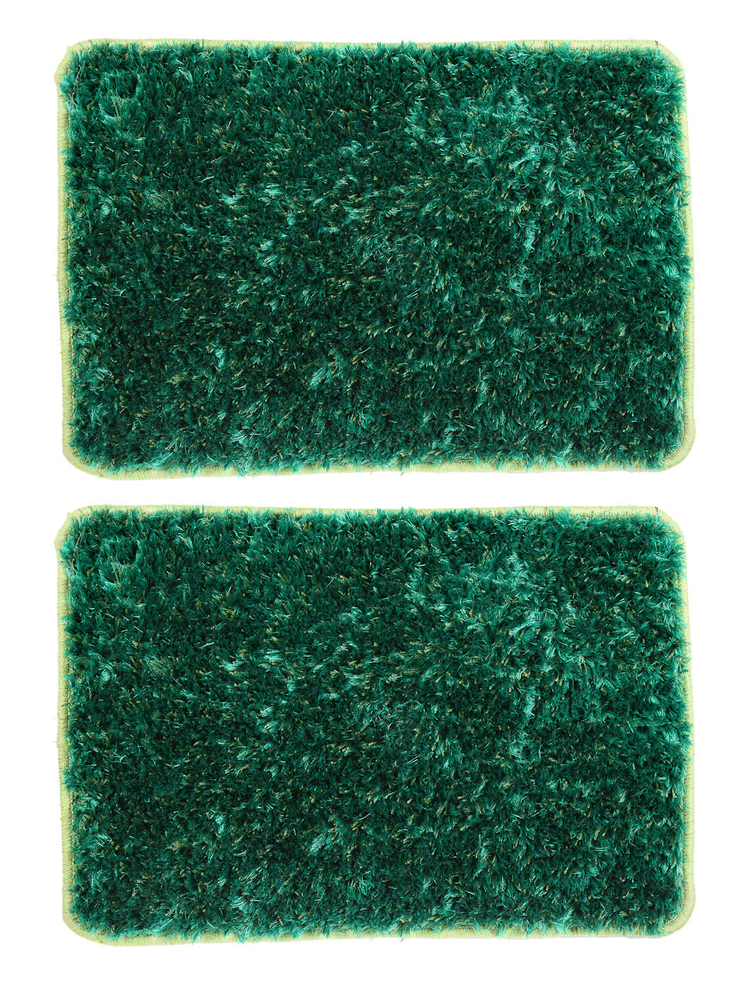 Arrabi Green Solid Synthetic Full Size Floor Mat (60 X 40 cm) (Pack of 2)