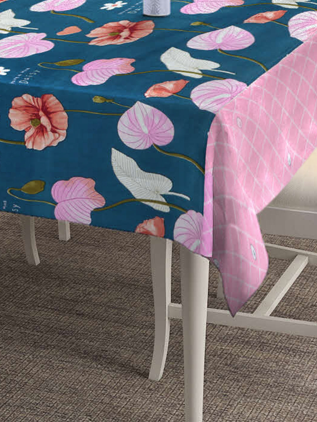 Arrabi Pink Floral TC Polycotton 6 Seater Table Cover (180 x 130 cm)
