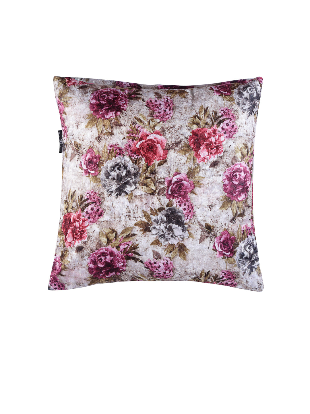 Arrabi Pink Floral TC Chenille Cotton Blend Cushion Covers (Pack of 5) (40 x 40 cm)