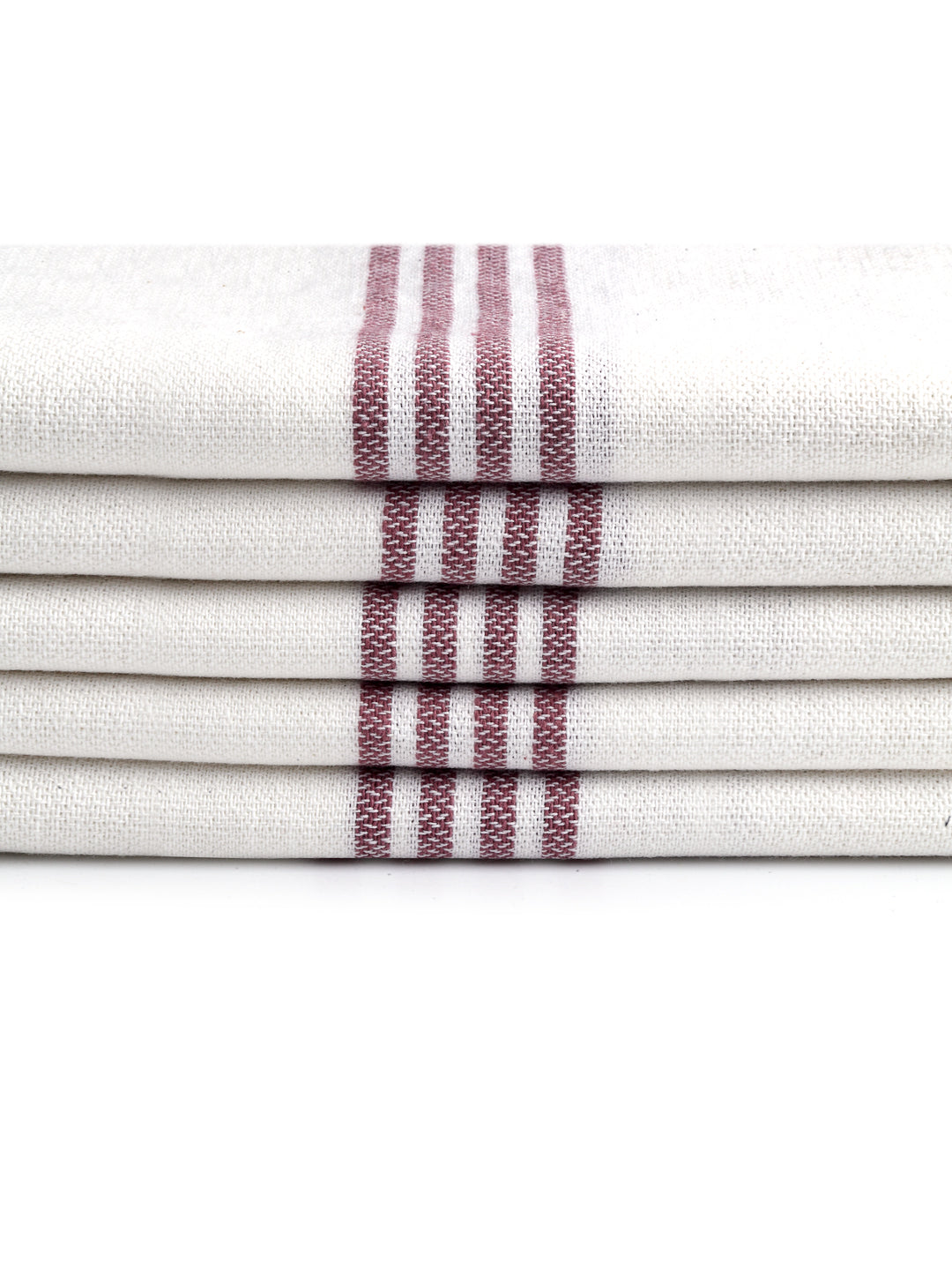 Arrabi Red Solid Handwoven Cotton Hand Towel (Set of 5) (90 X 35 cm)